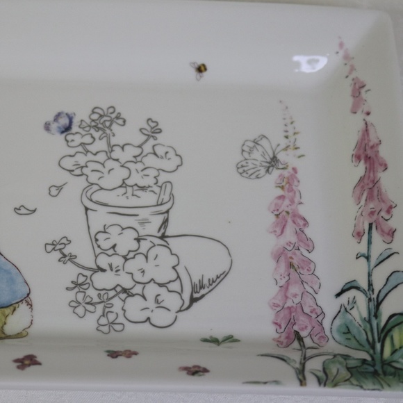 BEATRIX POTTER PETER BUNNY RABBIT EASTER RECTANGULAR SERVING PLATTER - NEW - Picture 4 of 6